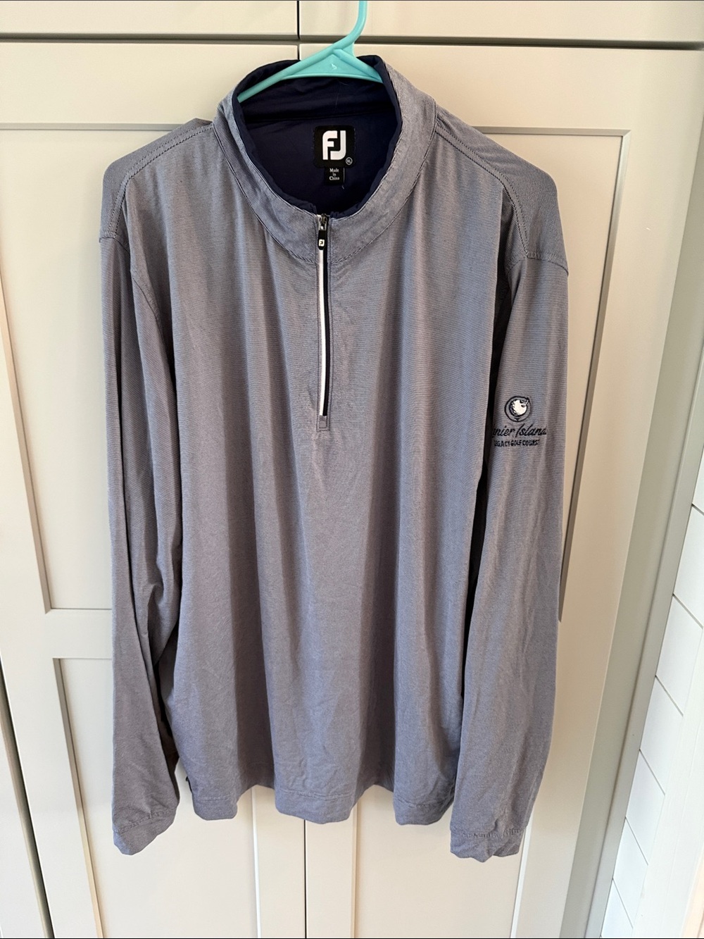 FootJoy Light Gray Long-Sleeve 1/4 Zip Golf Pullover